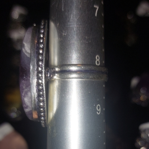 Chevron Amethyst Oval Ring Size 8.25 - Picture 5 of 5